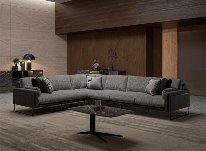 Living room Upholstery Textile Corner Sofa L-shape Furnishings Luxury Coffee table